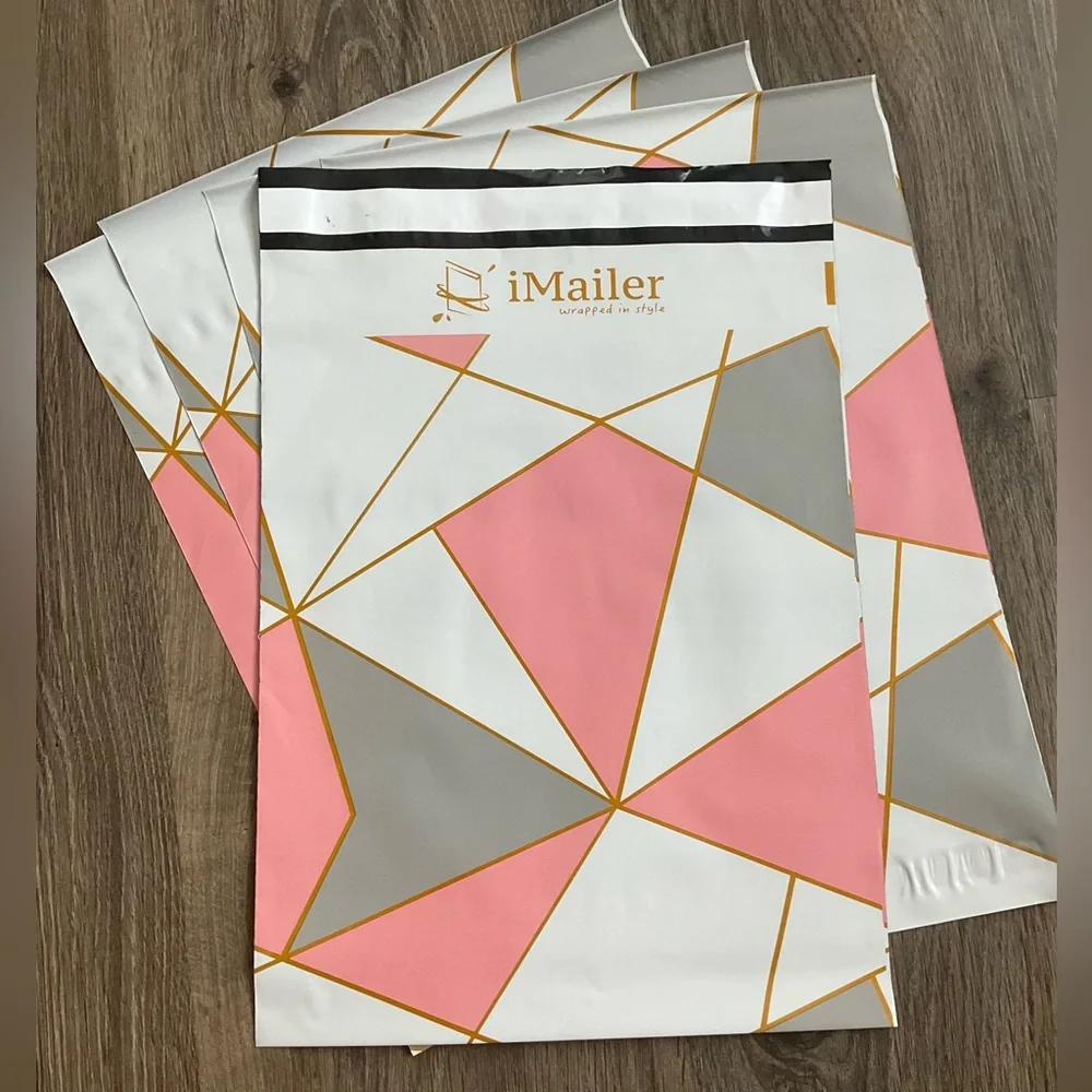 50 Polymailers 10”x 13” Pink Triangular